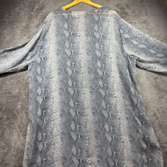 Oxygen Women Duster Cardigan Kimono Sheer Snakeskin Print Open Front 3X B107 - Picture 5 of 10